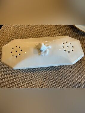 Antique French White Fine Porcelain Toothbrush Holder,